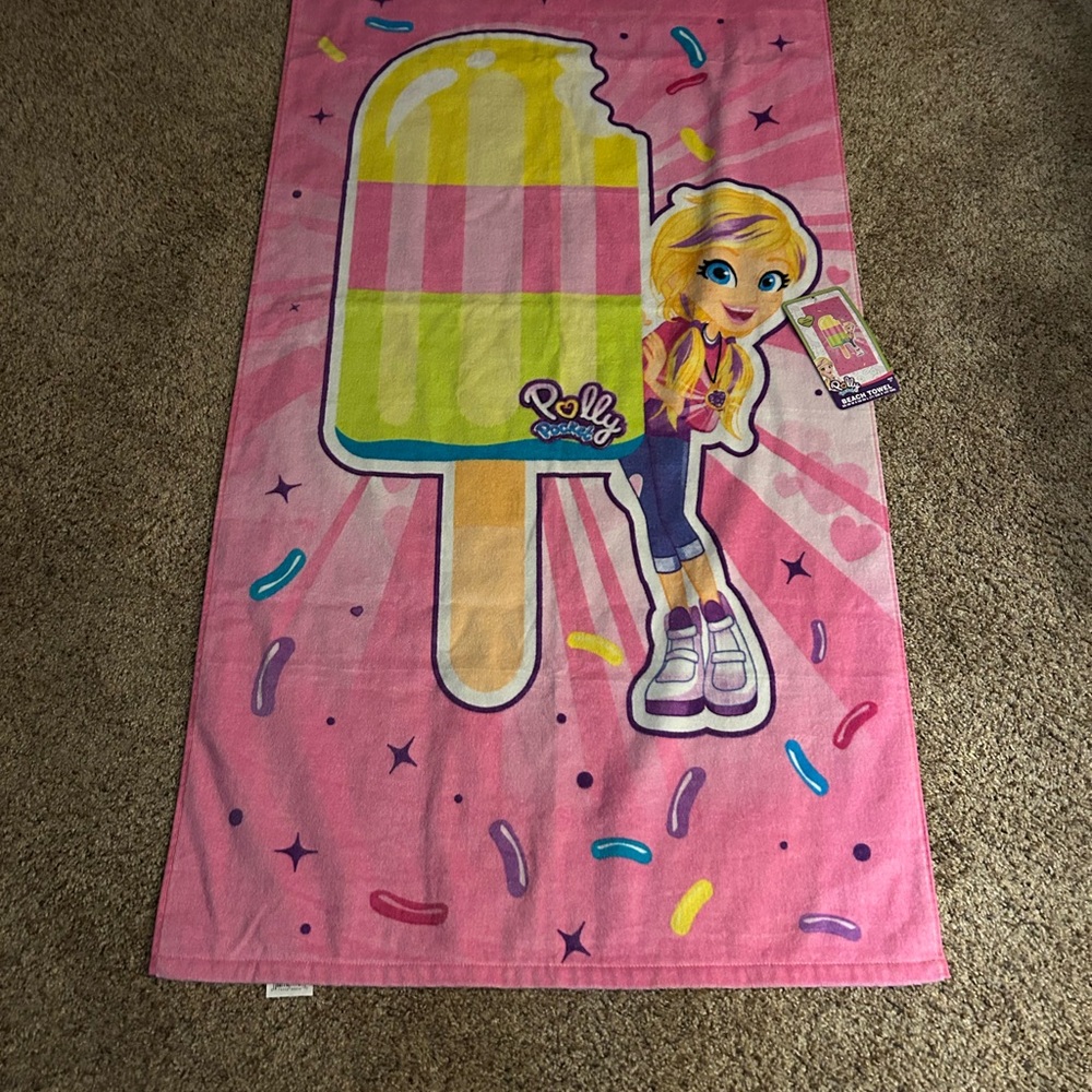 Kohl's Polly Pocket Purple and Pink Beach Towel